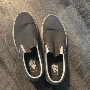 Vans Gray Slip-On Loafers with Elastic Panels